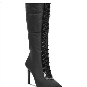 Elegant Black Lace-Up Women's Boots